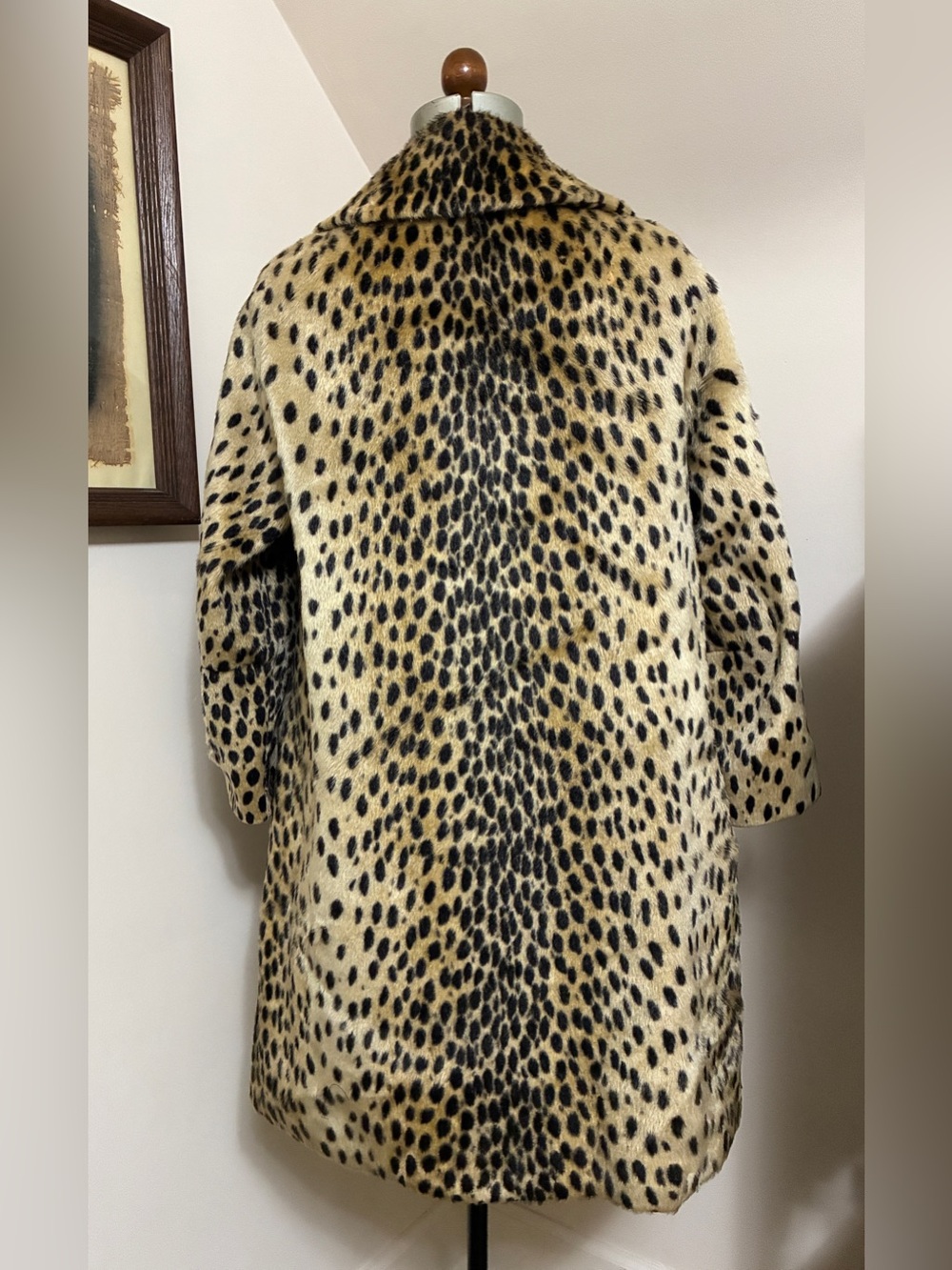 Vintage Cheetah Spotted Faux Fur Coat - Picture 4 of 12